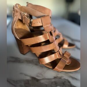 Women’s Merona Brown Strappy Heeled Sandals